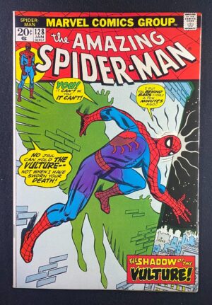 Amazing Spider-Man (1963) #128 VF+ (8.5) Vulture – Amazing Spider-Man #128 Comic Book Marvel Comics 1972 Spider-Man