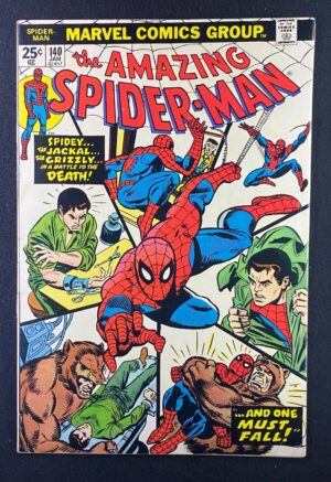 Amazing Spider-Man (1963) #140 FN- (5.5) Jackal – Amazing Spider-Man #140 Comic Book Marvel Comics 1974 Spider-Man