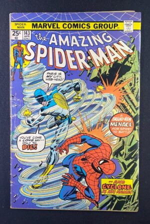 Amazing Spider-Man (1963) #143 VG (4.0) Cyclone – Amazing Spider-Man #143 Comic Book Marvel Comics 1974 Spider-Man