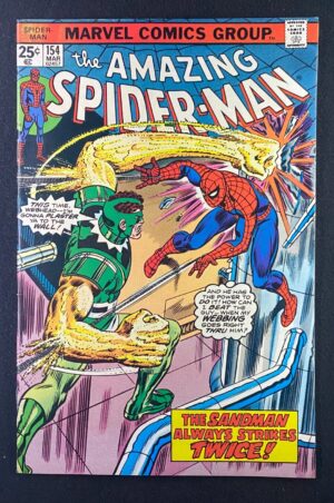 Amazing Spider-Man (1963) #154 FN+ (6.5) Sandman – Amazing Spider-Man #154 Comic Book Marvel Comics 1974 Spider-Man