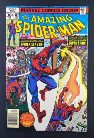 Amazing Spider-Man (1963) #167 VF+ (8.5) 1st Will O' The Wisp – Amazing Spider-Man #167 Comic Book Marvel Comics 1976…