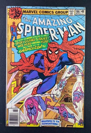 Amazing Spider-Man (1963) #186 NM- (9.2) – Amazing Spider-Man #186 Comic Book Marvel Comics 1977 Spider-Man