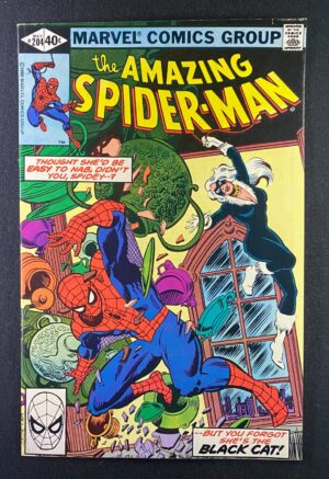 Amazing Spider-Man (1963) #204 VF/NM (9.0) Black Cat – Amazing Spider-Man #204 Comic Book Marvel Comics 1979 Spider-Man