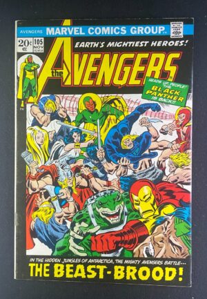 Avengers (1963) #105 FN/VF (7.0) Black Panther – Avengers #105 Comic Book Marvel Comics 1972 Avengers