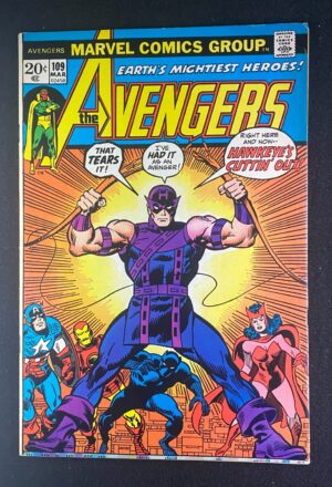 Avengers (1963) #109 VG/FN (5.0) Hawkeye Quits – Avengers #109 Comic Book Marvel Comics 1973 Avengers