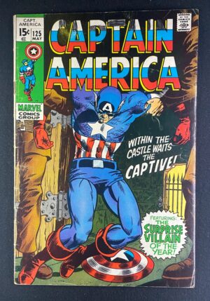 Captain America (1968) #125 VG- (3.5) Marie Severin – Captain America #125 Comic Book Marvel Comics 1970 Captain America