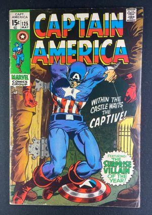 Captain America (1968) #125 VG (4.0) Marie Severin – Captain America #125 Comic Book Marvel Comics 1970 Captain America