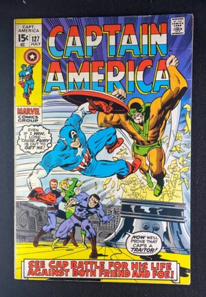 Captain America (1968) #127 FN/VF (7.0) Marie Severin – Captain America #127 Comic Book Marvel Comics 1970 Captain Am…