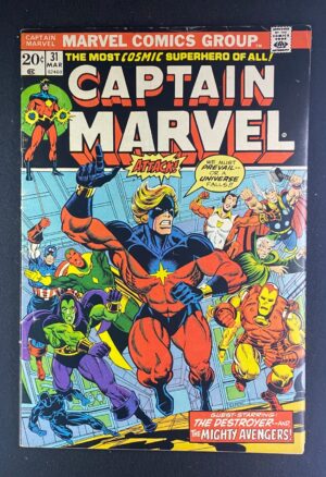 Captain Marvel (1968) #31 FN- (5.5) Jim Starlin – Captain Marvel #31 Comic Book Marvel Comics 1973