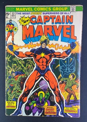 Captain Marvel (1968) #32 VG+ (4.5) Jim Starlin Origin Drax – Captain Marvel #32 Comic Book Marvel Comics 1974