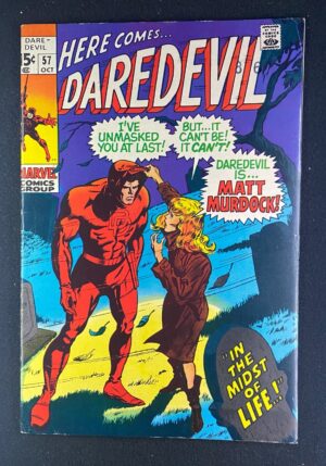 Daredevil (1964) #57 FN+ (6.5) Gene Colan – Daredevil #57 Comic Book Marvel Comics 1969