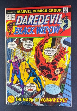 Daredevil (1964) #99 VF (8.0) Black Widow Hawkeye – Daredevil #99 Comic Book Marvel Comics 1973