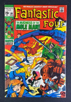 Fantastic Four (1961) #89 FN/VF (7.0) Mole Man – Fantastic Four #89 Comic Book Marvel Comics 1967 Fantastic Four
