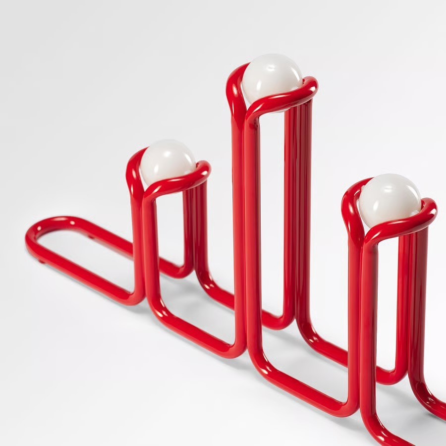 Gustaf Westman X Ikea STRÅLA LED Candelabra Metal Red Signed Box – Candelabra