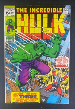 Incredible Hulk (1968) #127 VF- (7.5) 1st Mogol – Incredible Hulk #127 Comic Book Marvel Comics 1970