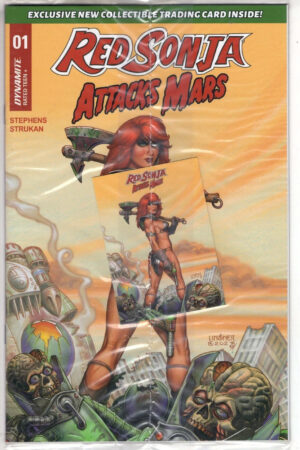 Red Sonja Attacks Mars (2025) #'s 1 2 3 4 Complete NM (9.4) Set w/Cards Linsner – Red Sonja #1 Comic Book Dynamite En…