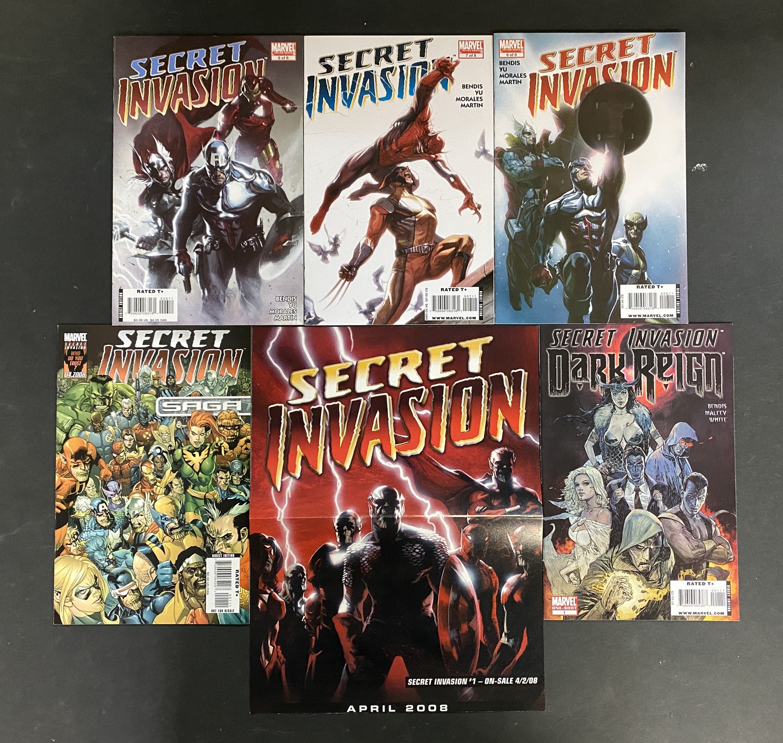 Secret Invasion (2008) #'s 1 2 3 4 5 6 7 8 + Saga + Dark Reign VF (8.0) Set – Avengers #1-34 Comic Book Marvel 2010 A…