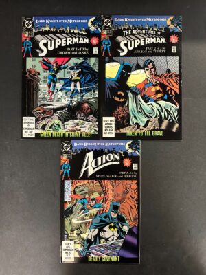 "Superman" Dark Knight Over Metropolis (1990) #1-3 Complete FN/VF (7.0) Set – Superman #1-3 Comic Book DC Comics 1990