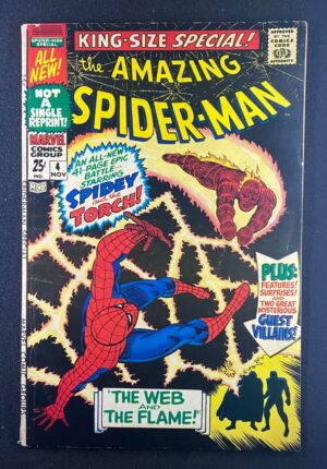 The Amazing Spider-Man Annual (1964) #4 VG+ (4.5) Human Torch – Amazing Spider-Man #4 Comic Book Marvel Comics 1964 S…