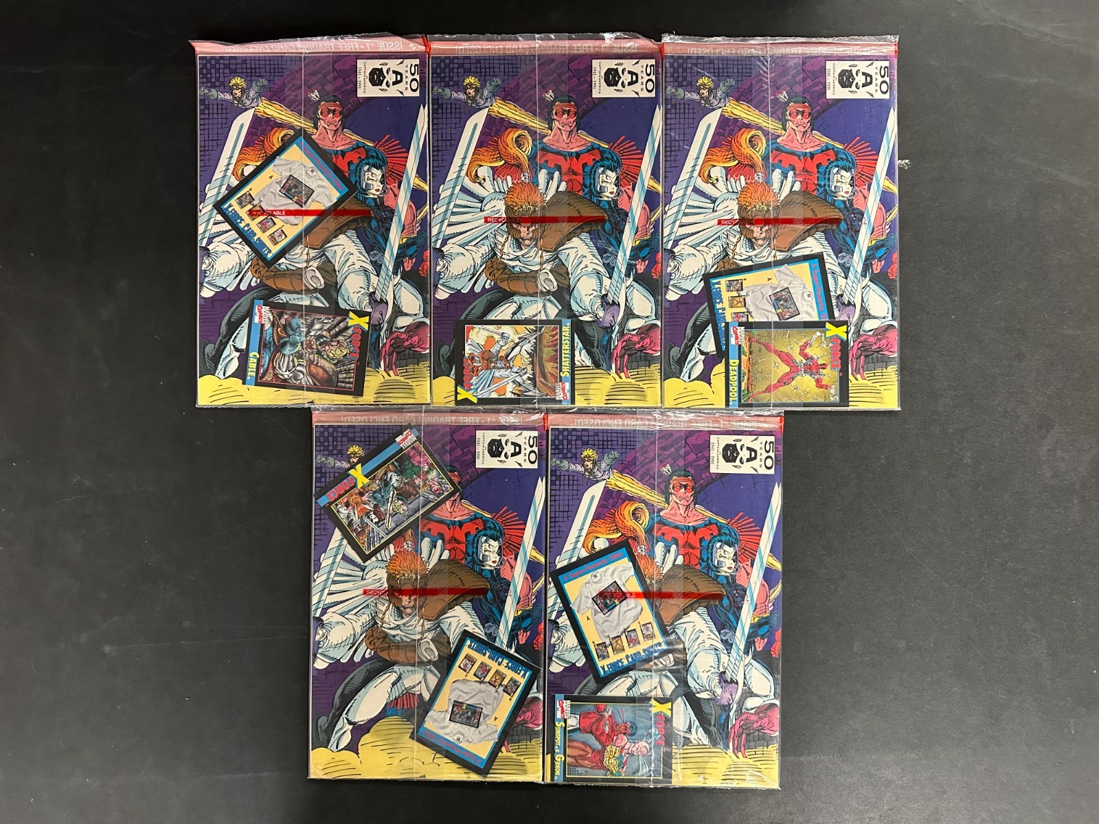X-Force (1991) #1-50 NM- (9.2) Includes All 5 #1 Cards – X-Force #1-50 Comic Book Marvel 1991
